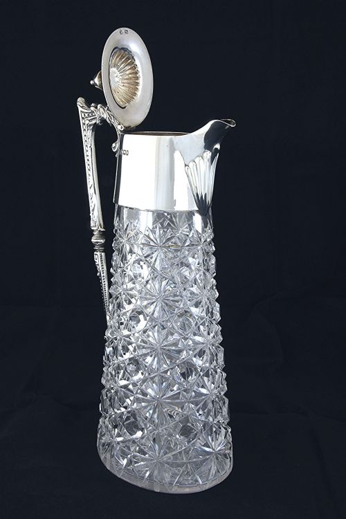 fig 3. Victorian Silver Mounted Cut Glass Claret Jug 1894