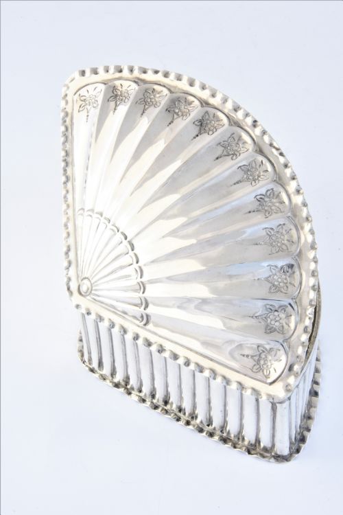 fig 3. Victorian Fan Shaped Silver Trinket Box 1893