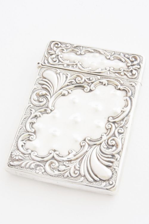 Edwardian Antique Silver Card Case 1907