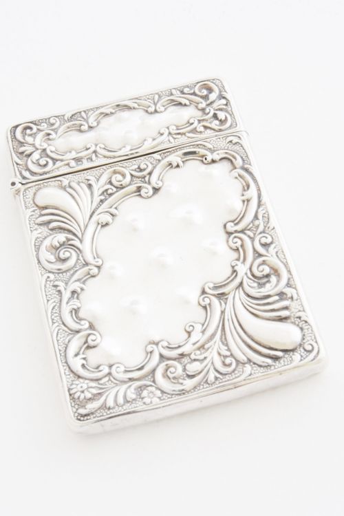 fig 1. Edwardian Antique Silver Card Case 1907