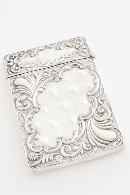 fig 3. Edwardian Antique Silver Card Case 1907
