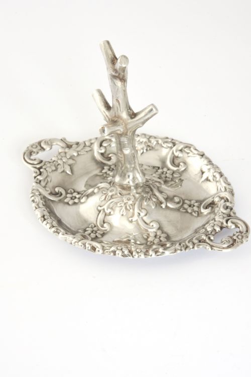 fig 2. Edwardian Embossed Antique Silver Ring Tree 1904