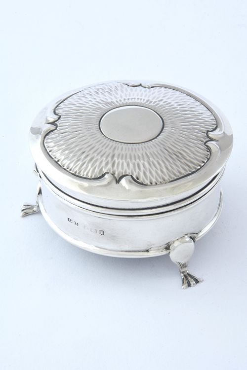 fig 1. Edwardian Antique Silver Trinket Box 1908