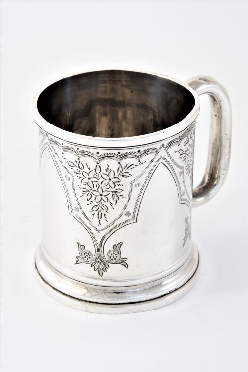 Victorian Antique Silver Christening Tankard 1878