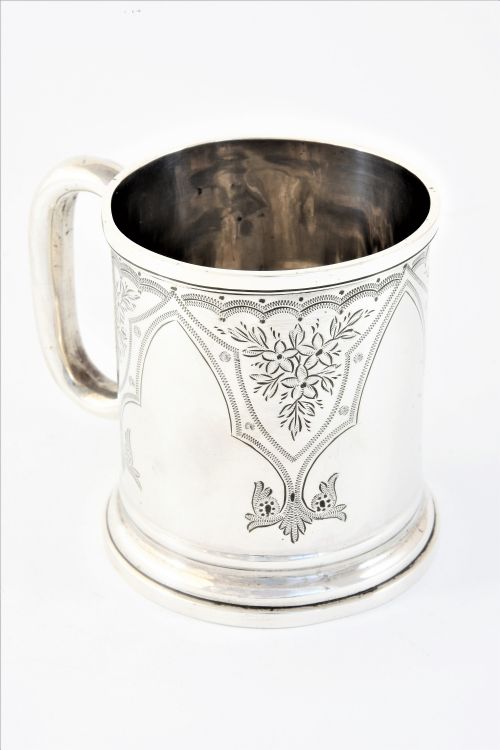 fig 1. Victorian Antique Silver Christening Tankard 1878