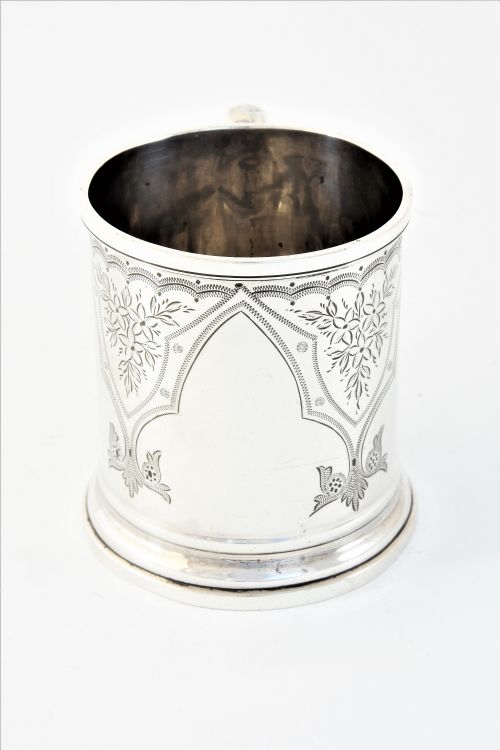 fig 2. Victorian Antique Silver Christening Tankard 1878