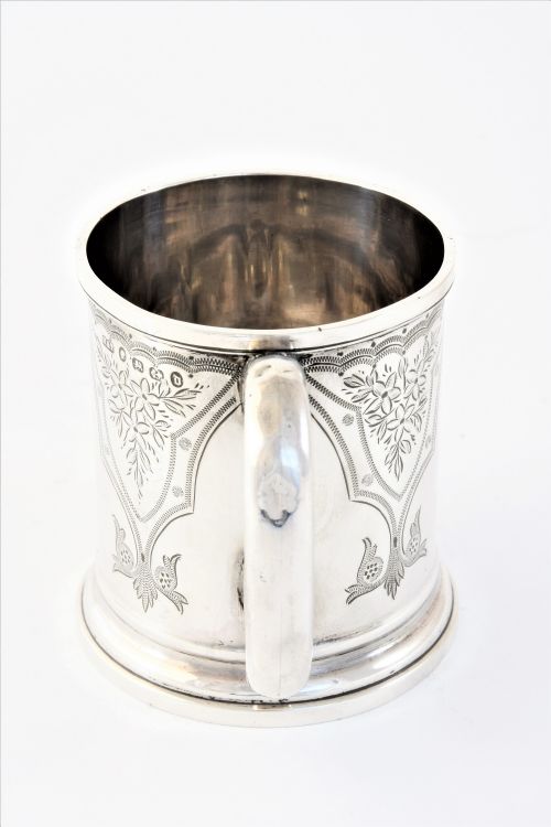fig 3. Victorian Antique Silver Christening Tankard 1878