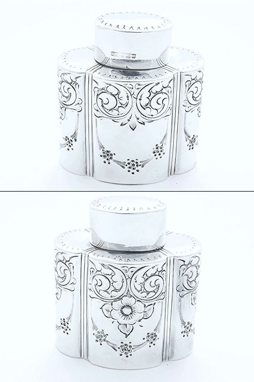 fig 1. Edwardian Silver Tea Caddy 1902