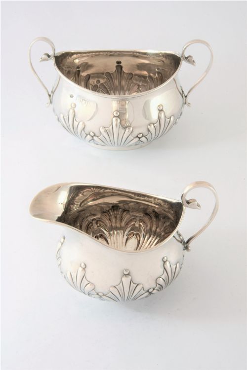Victorian Antique Silver Jug & Sugar Bowl 1897