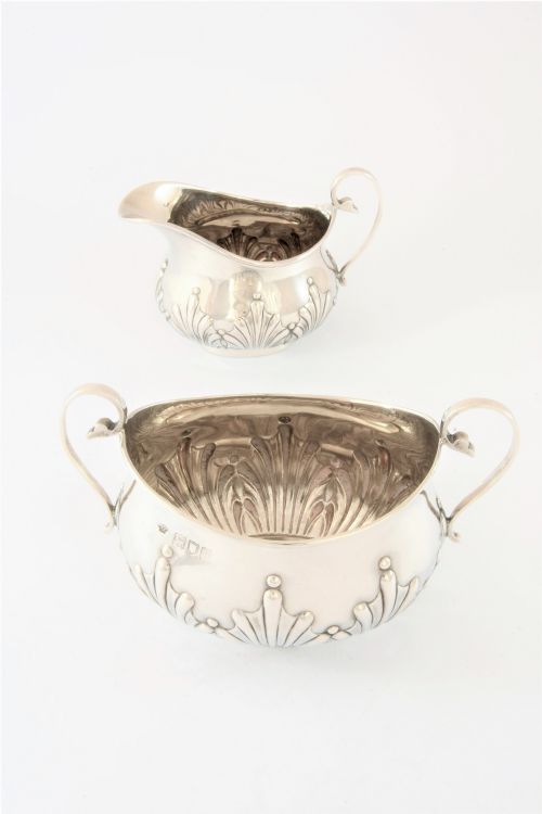 fig 1. Victorian Antique Silver Jug & Sugar Bowl 1897