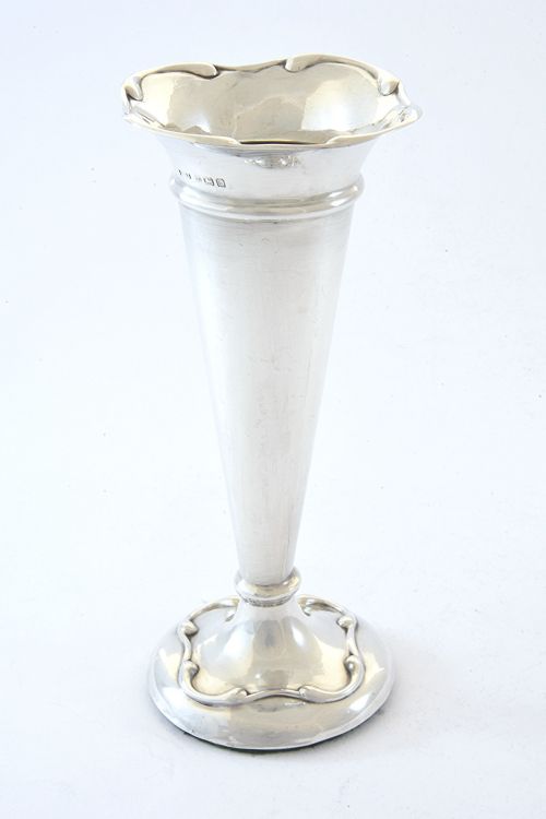 Edwardian Antique Silver Posy Vase 1908