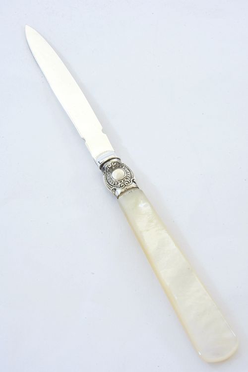 fig 3. Victorian Silver Letter Opener with Mother of Pearl Handle 1900