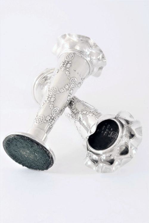 fig 3. Pair of Antique Silver Spill Vases 1903