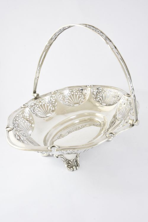 fig 1. Edwardian Swing Handle Silver Basket 1908