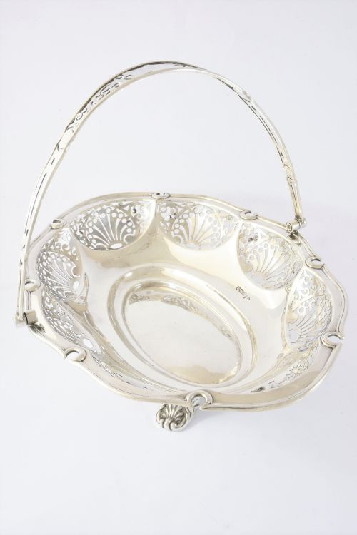 fig 2. Edwardian Swing Handle Silver Basket 1908