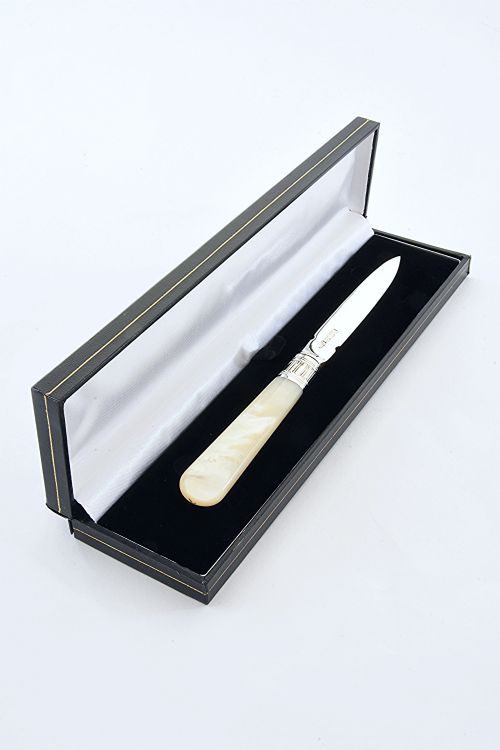 Edwardian Silver Letter Opener with Mother of Pearl Handle 1910