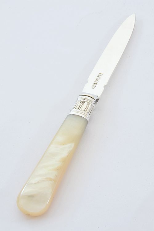 fig 1. Edwardian Silver Letter Opener with Mother of Pearl Handle 1910
