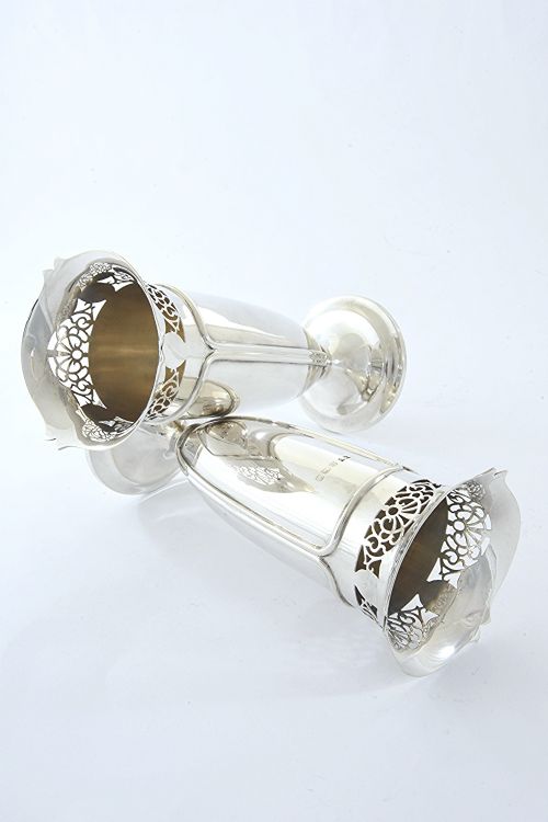 fig 3. Pair of Antique Silver Art Nouveau Vases - 1918
