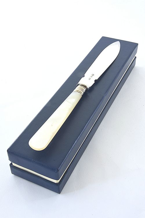 Silver Letter Opener with Mother of Pearl Handle 1911