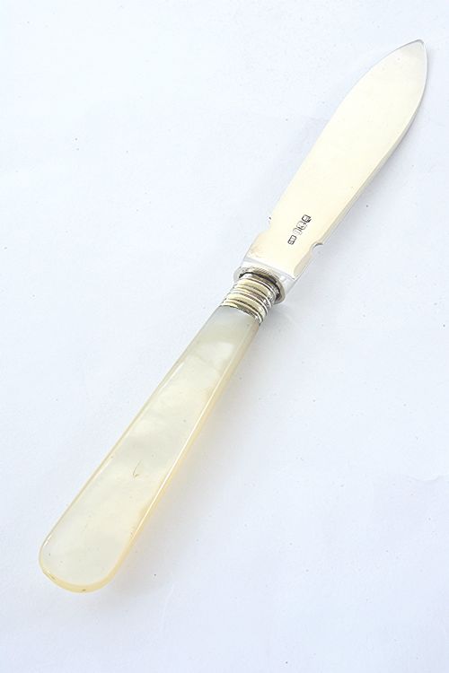fig 1. Silver Letter Opener with Mother of Pearl Handle 1911