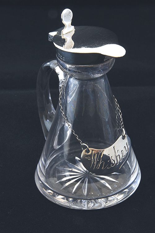 Pair of Silver Mounted Whisky Noggins with Silver Labels 1910