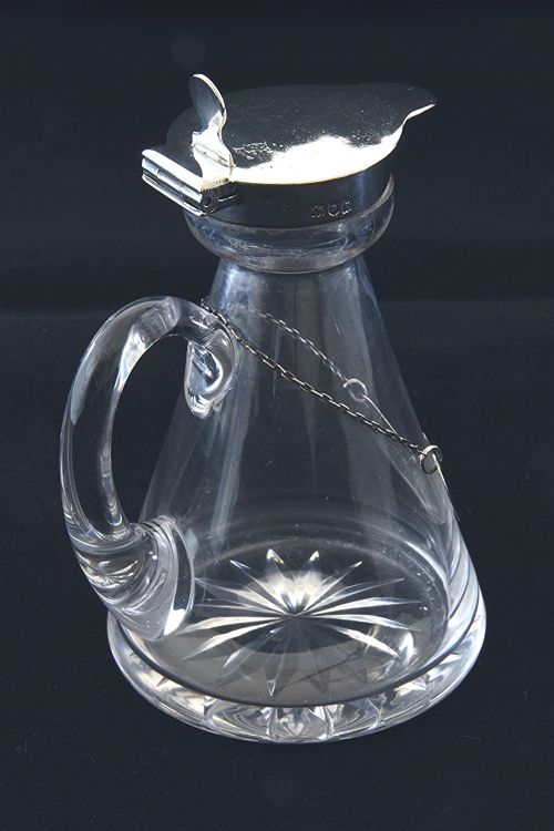 fig 1. Pair of Silver Mounted Whisky Noggins with Silver Labels 1910