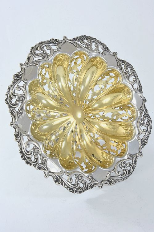 fig 1. Pierced Antique Silver Pedestal Dish 1906
