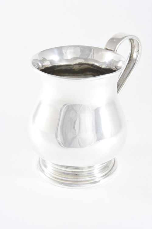 Edwardian Antique Silver Christening Tankard 1908