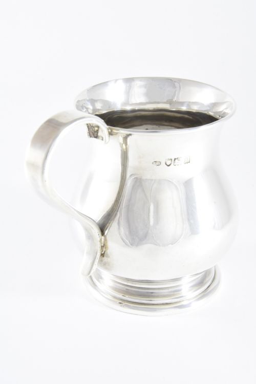 fig 2. Edwardian Antique Silver Christening Tankard 1908