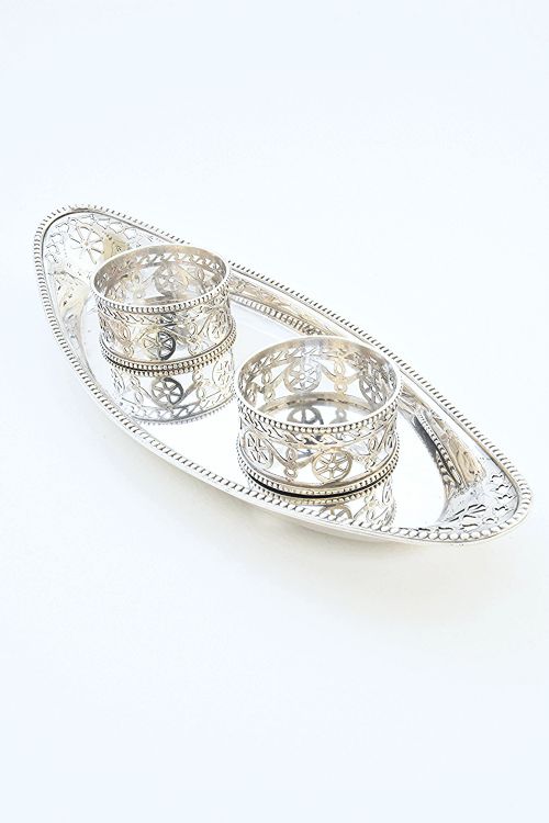 fig 4. Edwardian Double Silver Inkwell and Stand 1905