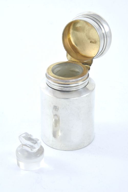 Victorian Antique Silver Perfume Bottle 1893