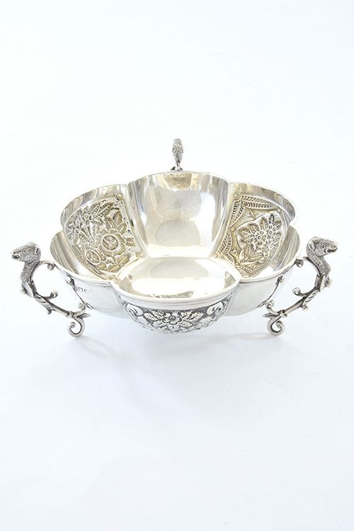 Edwardian Silver Embossed Dish 1903