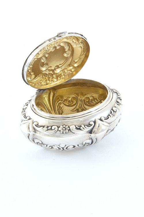 fig 2. Antique Embossed Silver Trinket Box 1910