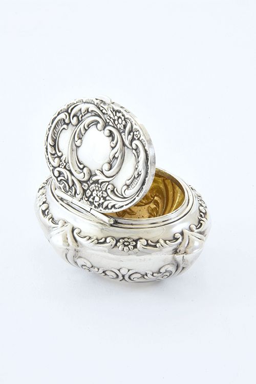 fig 3. Antique Embossed Silver Trinket Box 1910