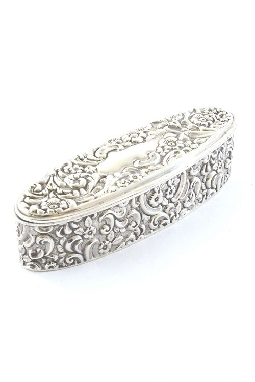 Victorian Antique Silver Trinket Box 1897