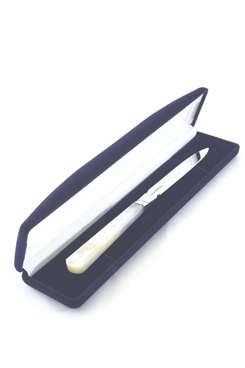 Solid Silver Letter Opener with Mother of Pearl Handle 1933