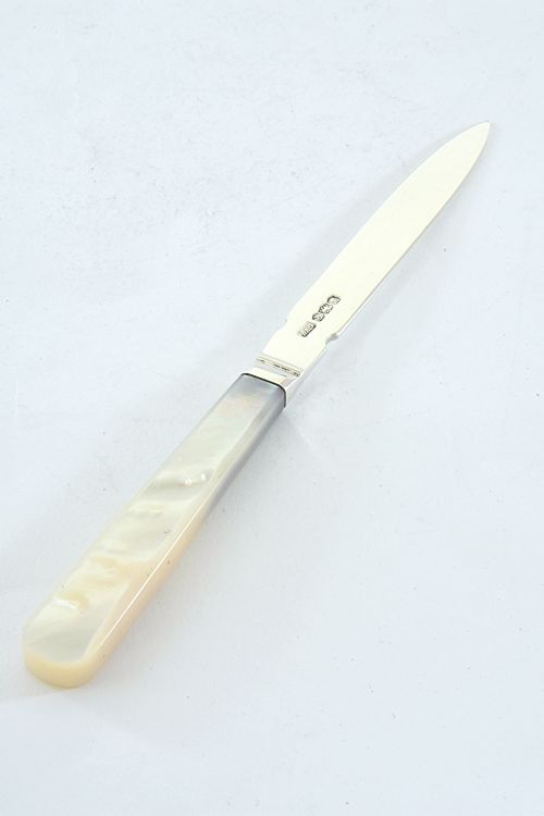fig 1. Solid Silver Letter Opener with Mother of Pearl Handle 1933