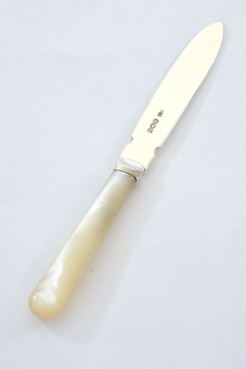 fig 1. Solid Silver Letter Opener with Mother of Pearl Handle 1948