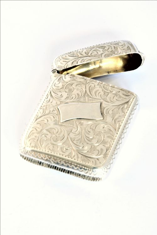 fig 3. Large Antique Silver Vesta Case 1901