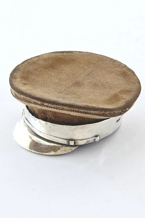 fig 2. Antique Silver Pin Cushion – WW1 Army Officers Hat – 1914