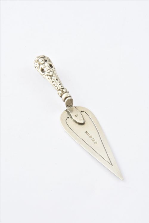 Edwardian Antique Silver Bookmark (Trowel) 1904