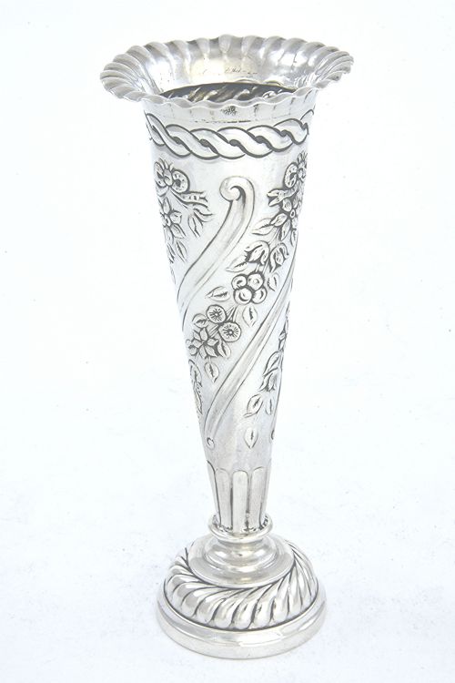 fig 1. Antique Silver Posy Vase – Victorian 1897