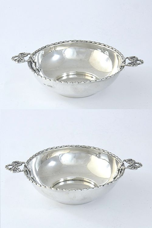 fig 3. Ornate Edwardian Silver Quaich 1908