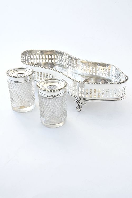 fig 3. Victorian Silver Inkwell and Stand 1892