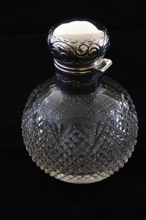 Edwardian Silver Mounted Perfume Bottle 1902