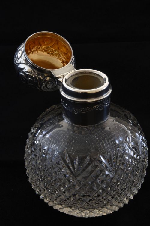 fig 3. Edwardian Silver Mounted Perfume Bottle 1902