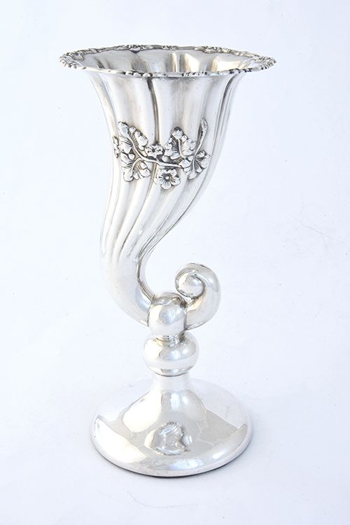 Edwardian Cornucopia Silver Vase – Chester 1903