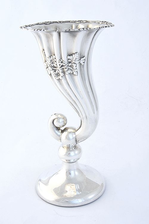 fig 1. Edwardian Cornucopia Silver Vase – Chester 1903