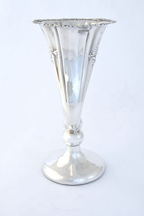 fig 2. Edwardian Cornucopia Silver Vase – Chester 1903
