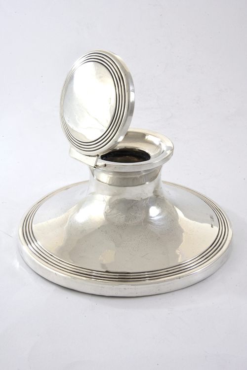 fig 2. Edwardian Silver Capstan Inkwell 1908